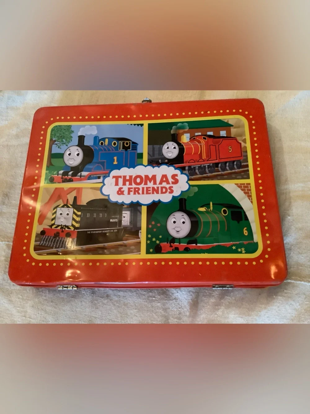 Vintage Y2K Thomas Wooden Railway Train Carrying Case by Schilling Wooden Trains